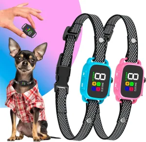 2 Pack Tiny Bark Collar for Small Dogs 5-15 lbs and Puppies - No Shock Anti Barking Collar - Rechargeable Smart Collar for Dog Training with 7 Sensitivity Levels and 3 Beep&Vibration Modes
