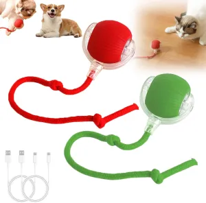 2PC Interactive Cat Toys,360  Fully Automatic Dogs & Cats Smart Rolling Ball,Durable and Rechargeable(Green Red)