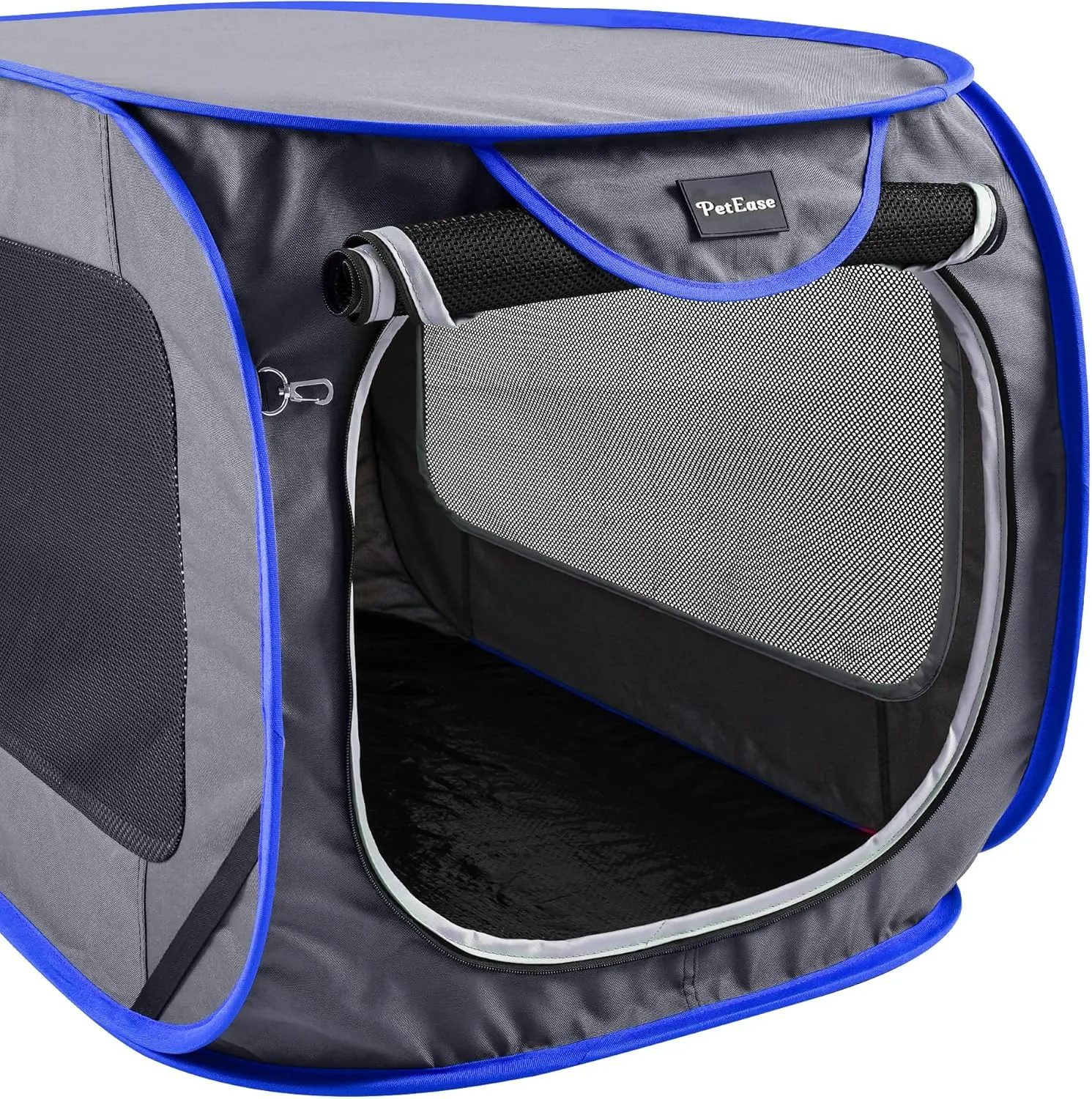 38inches Large Pop Up Kennel,Collapsible Travel Pet Crate, Indoor and Outdoor Portable Dog Enclosure, Portable Pet Car Seat Kennel (Gray)