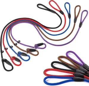 5-Pack Adjustable No-Pull Adjustable Slip Leads for Dogs - 5FT Multi-Color Reflective for Small Dogs