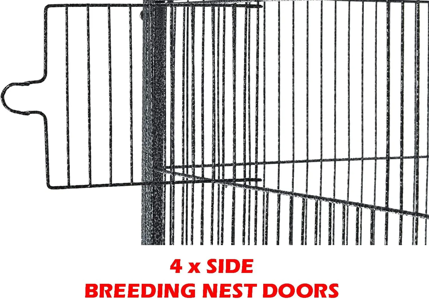 70" Extra Large Bird Parrot Flight Breeder Cage Side Breeding Nest Box Door Double Feeder Cups Easy Pull Out Metal Grate and Washable Tray with Removable Rolling Stand