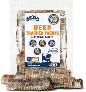 7" Beef Trachea Dog Training Treats | Dental Chews for Dogs | All Natural Dog Treats Made in USA | Beef Esophagus Low Calorie Dog Treats for Joint Health Support (7 Inch Tracheas - 7 Pack)