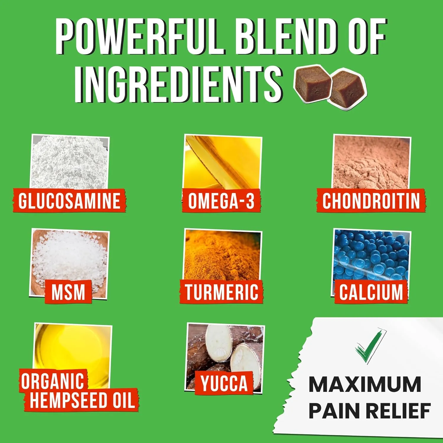 Advanced Hemp Hip & Joint Supplement for Dogs - Glucosamine for Dogs - Dog Joint Pain Relief Treats - Chondroitin Turmeric MSM Hemp Oil - Hemp Treats for Joint Health - Senior Mobility Support Chew