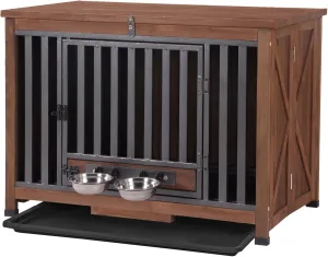 Aivituvin Dog Crate Furniture Dog Kennel Indoor for Small & Medium Dogs Portable Heavy Duty Dog CrateEnd Table, Dog House with Large Opening Roof