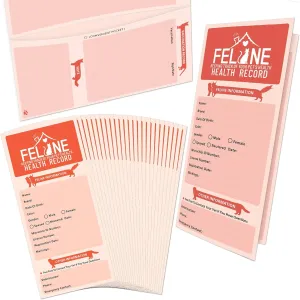 ANZON MORIES 24 Packs Cat Health Record Cards Vaccination Book with Storage Pocket, Large 8 x 10.5 in Feline Vaccine Shot and Kitten Immunization Memo Booklet for Kitty Pet Nursing Supplies