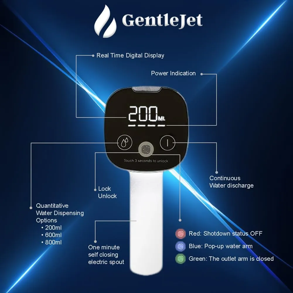 Automatic Water Dispenser Pump for 5 Gallon Bottle - Digital Display, Type-C USB Charging, Portable Electric Water Pump, Foldable Spout, Quantitative & Continuous Dispensing (Black - Silver)
