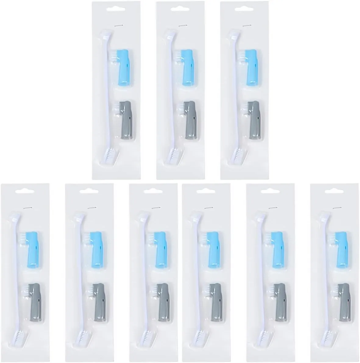 balacoo 3sets Pet Care Essential Pet Toothbrush Set Dual Sided Dog Cat Brush Angled Brush Head for Easy Cleaning 3pcs*3