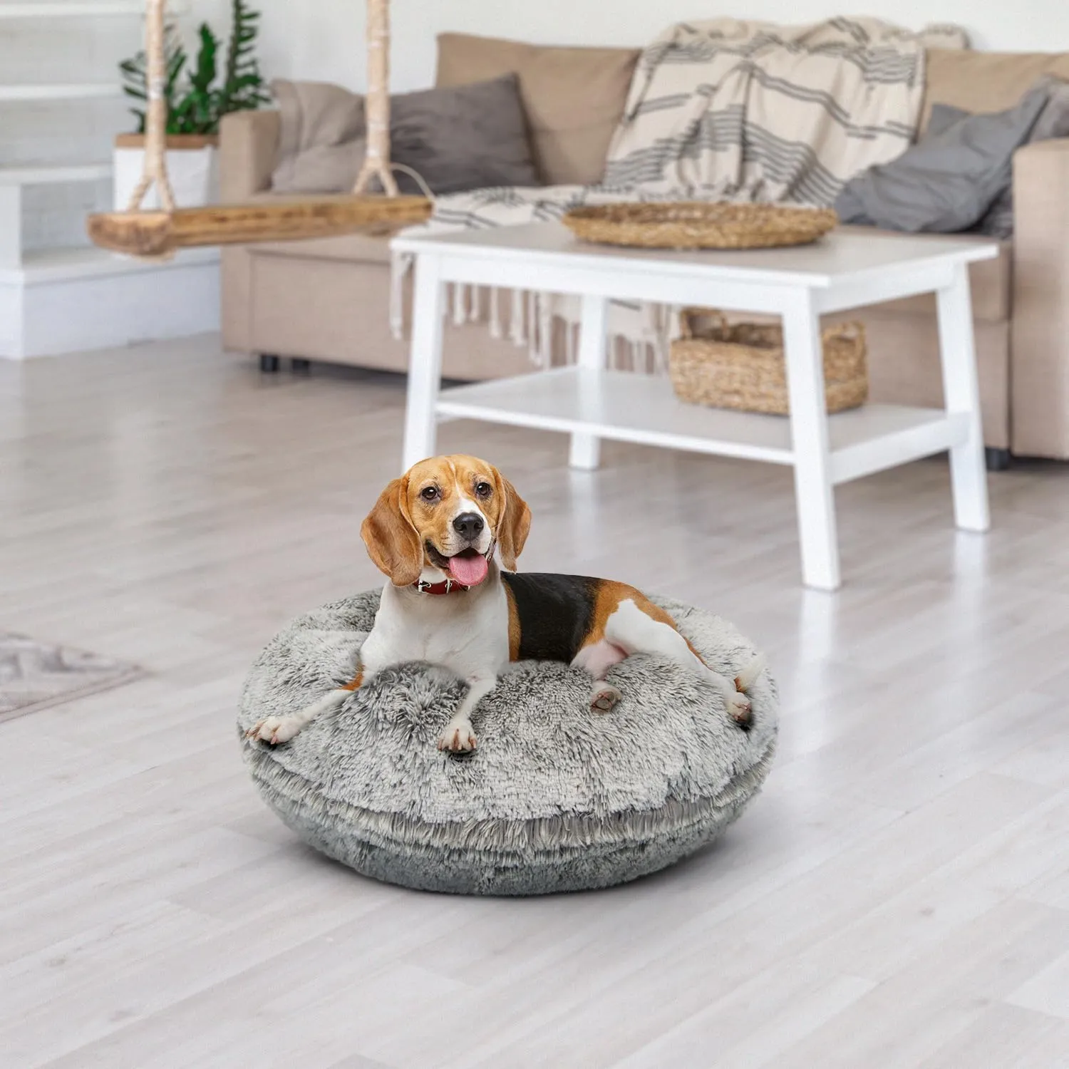 Bessie and Barnie Bagel Donut Dog Bed - Extra Plush Faux Fur - Circle/Donut Dog Bed - Waterproof Lining and Removable Washable Cover - Calming Dog Bed - Multiple Sizes & Colors Available