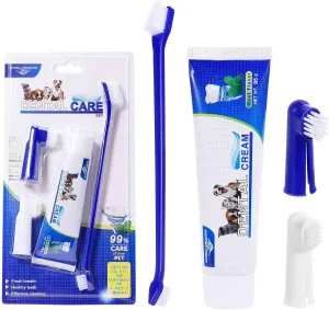 Best Cat Toothbrush & Toothpaste Kit for British Longhair Cat, Kittnens and Adult Cats - Natural Ingredients Reduce Plaque, Whiten Teeth, Freshen Breath