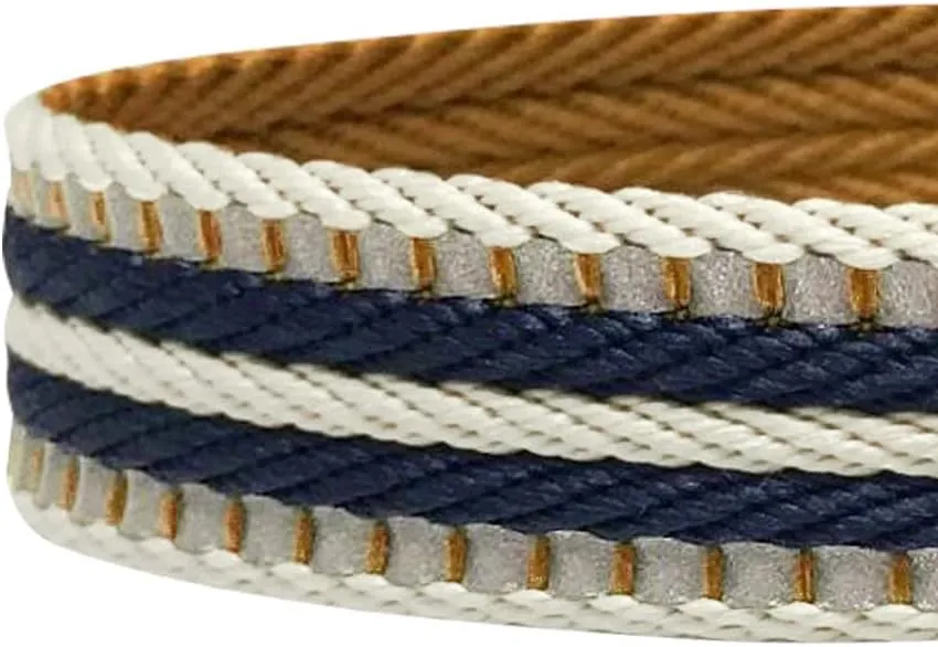 Blueberry Pet 3M Reflective Dog Leash with Soft & Comfortable Handle - Multi-Colored Stripe Olive & Blue-Gray - Size Small