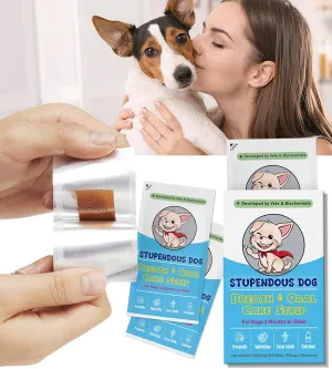 Breath Freshener Strip: Pet Dental Care Supplement for Clean Teeth, Fresh Breath, & Healthy Mouth - Dog Bad Breath Treatment, Brushless Oral Care Toothpaste for Dogs & Cats (30 Strips)