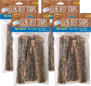 Cadet Slim Cut 100% Beef Strips Dog Treats - Long-Lasting, Healthy, & Natural Beef Esophagus Treats for Small & Large Dogs - Low Calorie & High Protein Dog Chews, Medium (2.8 oz.) (Pack of 4)
