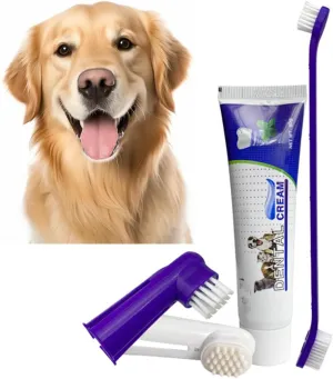 cat Dog 95g Toothpaste and 3pcs toothbrushes kit Puppy Kitten Tooth Brushing Essentials for Home pet Store pet Home Hospital pet shelter Accessories