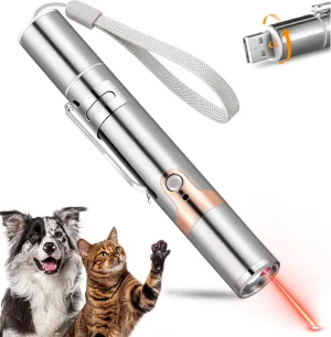 Cat Toy Pointer for Indoor, USB Rechargeable Cat Toy, 3 Light Colors Cat Interactive Toys for Dogs, Cats, Pet Chase Toy for Fun Playing Training Exercise Indoors
