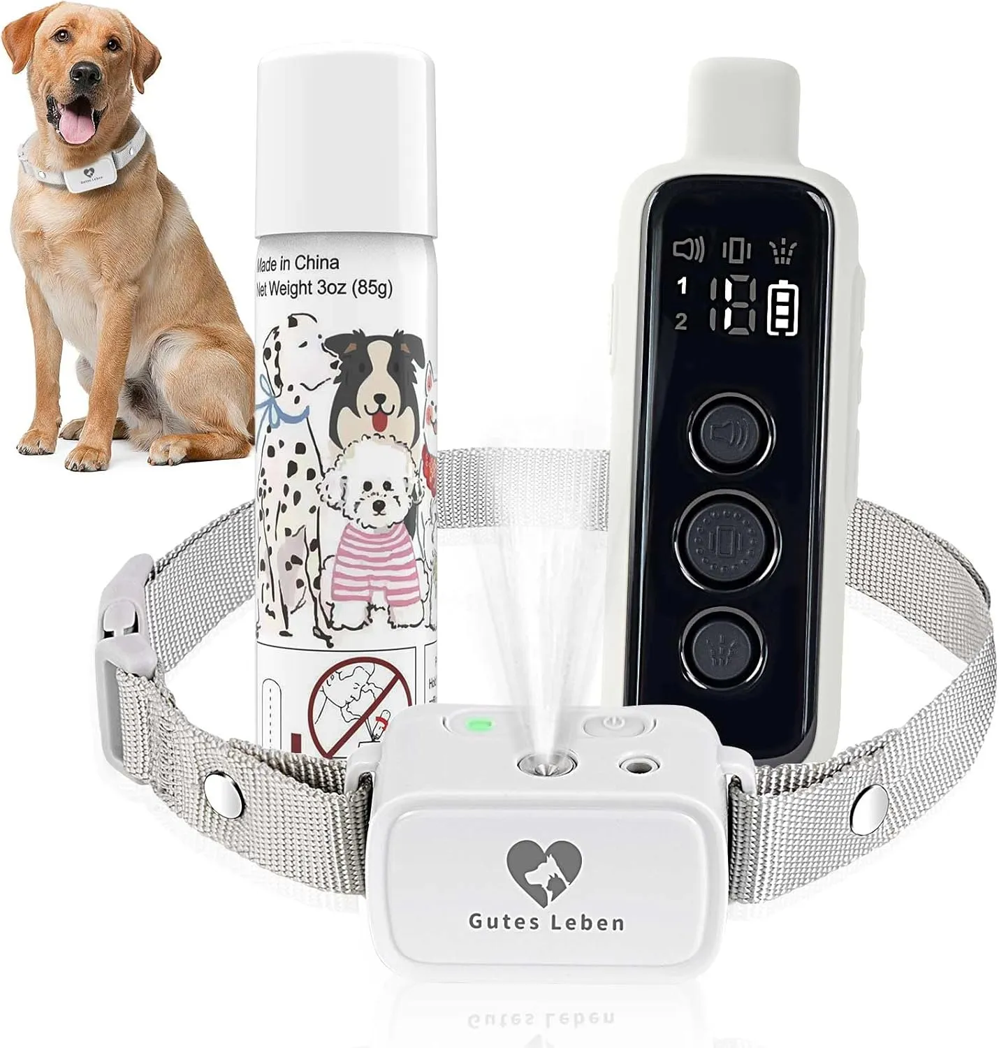 Citronella Dog Training Collar with Remote, 3 Modes Spray/Vibration/Beep, Humane Citronella Bark Collar, Rechargeable Safe 1000ft Range Spray Anti Barking Dog CollarCan't Work Automatically