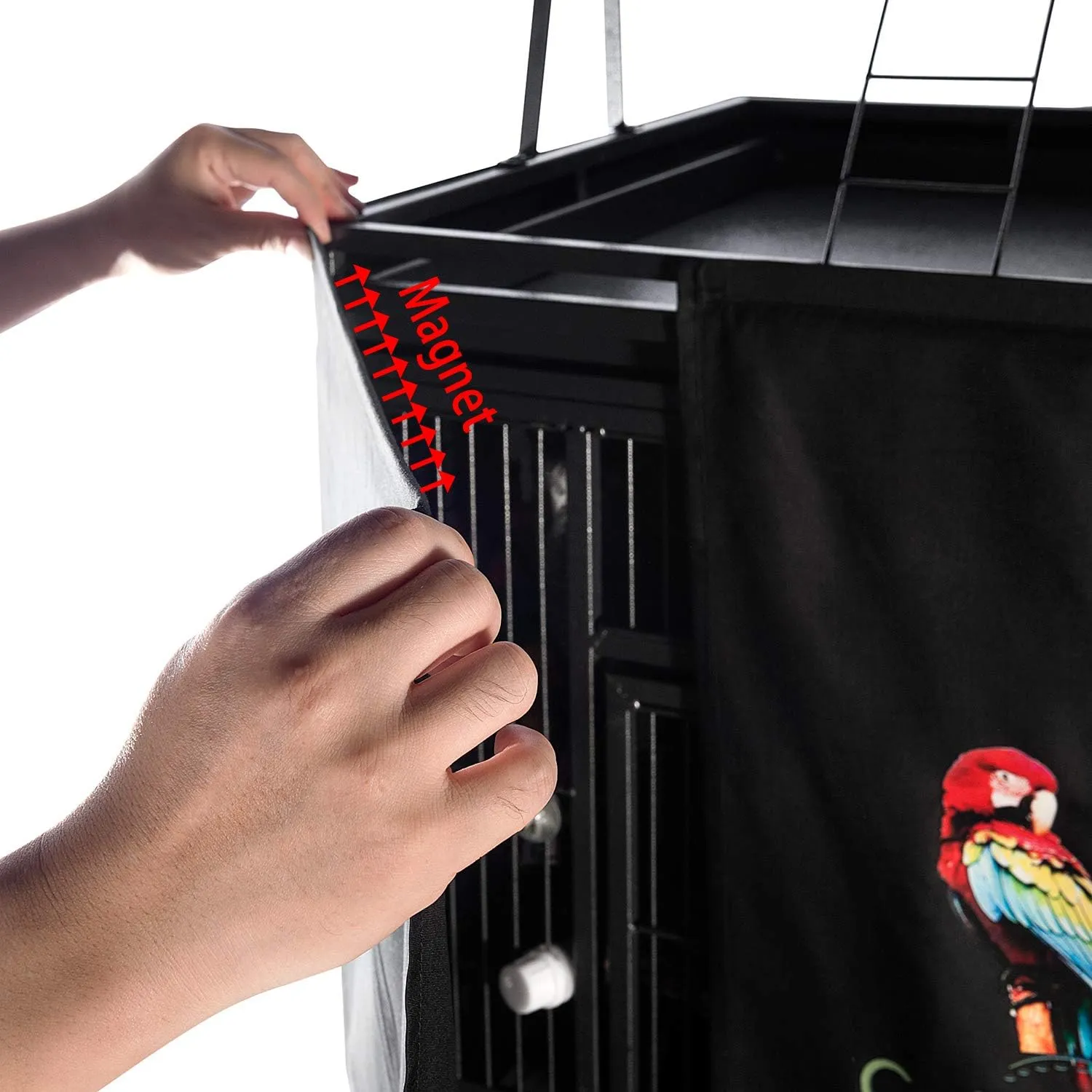 Colorday Good Night Bird Cage Cover for Large Bird Cage with Play Top (Patented), Black 68"