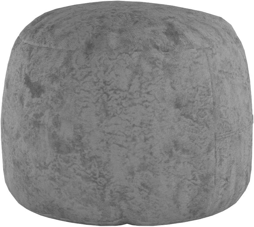 CordaRoy's Faux Fur Bean Bag-Convertible Bean Bag Chair & Bed-Machine-Washable Faux Fur Fabric Cover for Basement, Living Room, Game Room, Dorm & More - Queen Size - Grey | Made in The USA