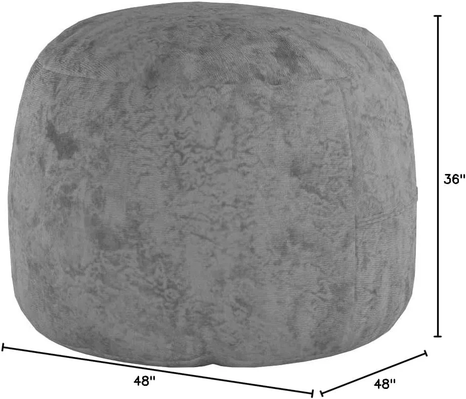 CordaRoy's Faux Fur Bean Bag-Convertible Bean Bag Chair & Bed-Machine-Washable Faux Fur Fabric Cover for Basement, Living Room, Game Room, Dorm & More - Queen Size - Grey | Made in The USA