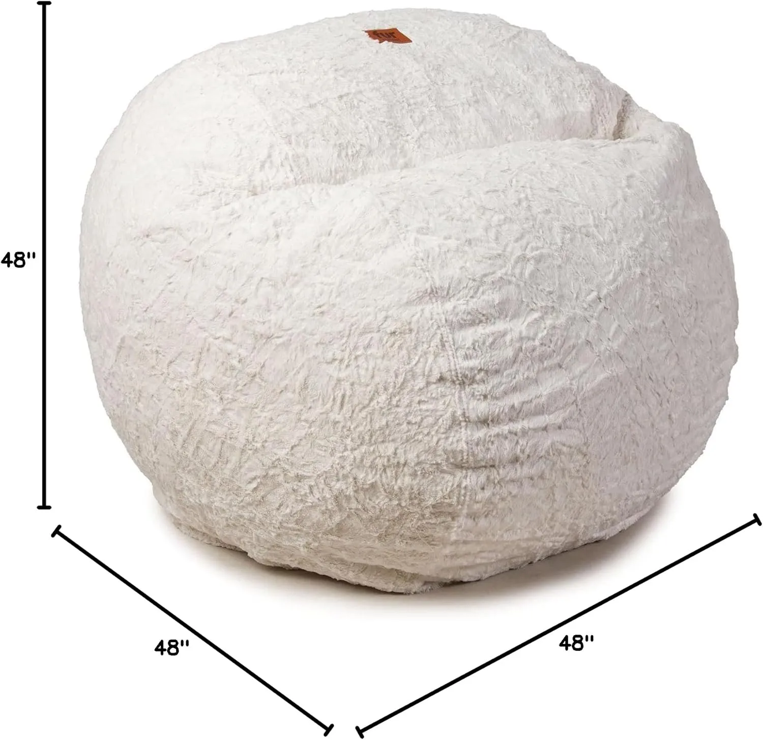 CordaRoy's Faux Fur Bean Bag-Convertible Bean Bag Chair & Bed-Machine-Washable Faux Fur Fabric Cover for Basement, Living Room, Game Room, Dorm & More - Queen Size - White | Made in The USA