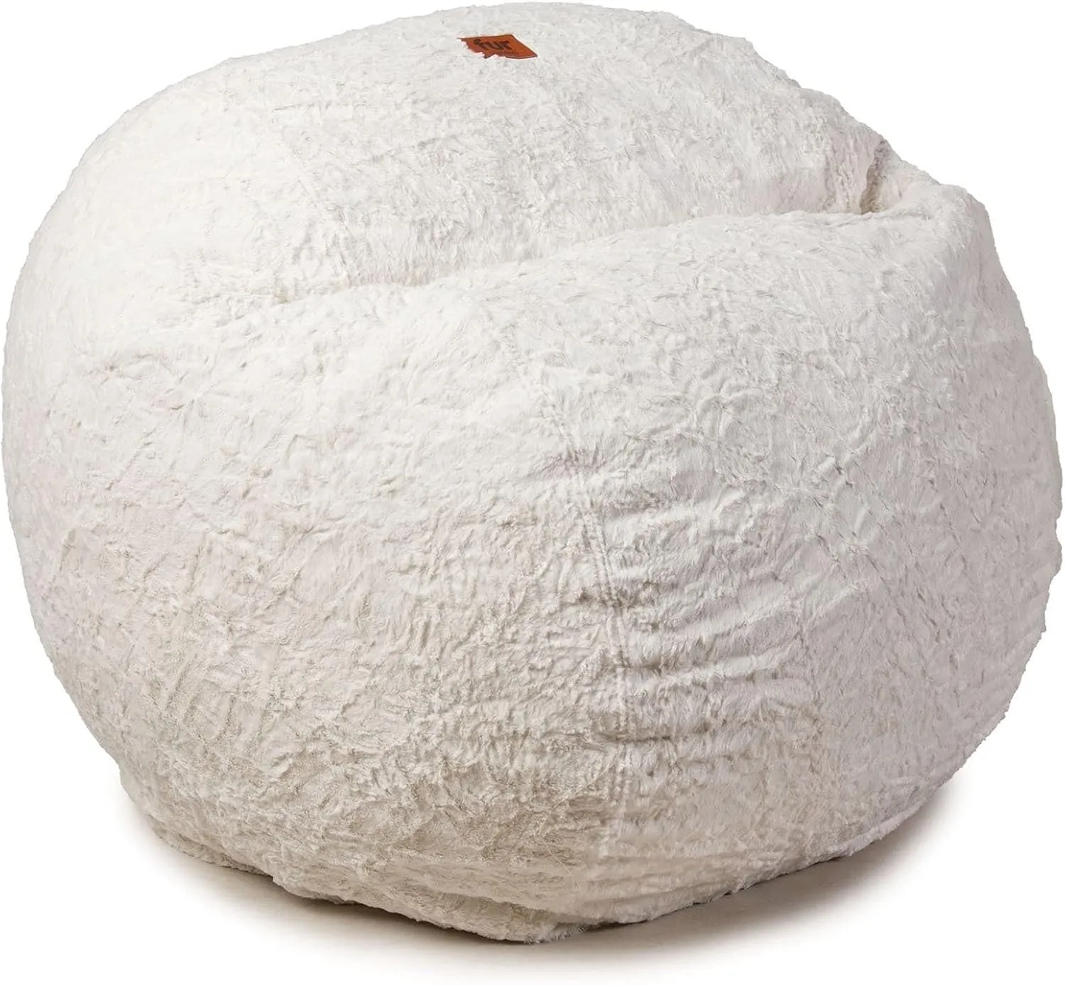 CordaRoy's Faux Fur Bean Bag-Convertible Bean Bag Chair & Bed-Machine-Washable Faux Fur Fabric Cover for Basement, Living Room, Game Room, Dorm & More - Queen Size - White | Made in The USA