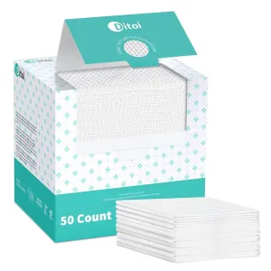 Disposable Face Towels,Ultra Thick Face Towelettes XL, Lint-Free Facial Wipes for Makeup Removal & Gentle Skin Care,50 Count, 10"12", Pearl-textured,Eco-Friendly