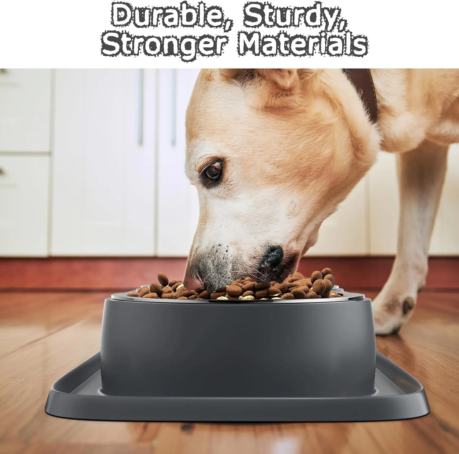 Dog Food Bowl with Mat Double No Spill No Mess Stainless Steel Bowls Easy to Clean Dog Water and Food Bowls Non-Skid Design, Perfect for Medium or Small Breeds, Grey