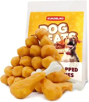 Dog Treats, Chicken Wrapped Calcium Bones Rawhide-Free Grain-Free Dog Training Treats Teeth Cleaning Chews Long-Lasting Snacks for Medium and Large Breed 10.54oz