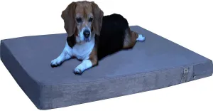 Dogbed4less Orthopedic Gel Memory Foam Dog Bed with Microsuede Gray Cover, Waterproof Liner and Extra Replacement Pet Bed Case, Fit Large 42"X28" Crate
