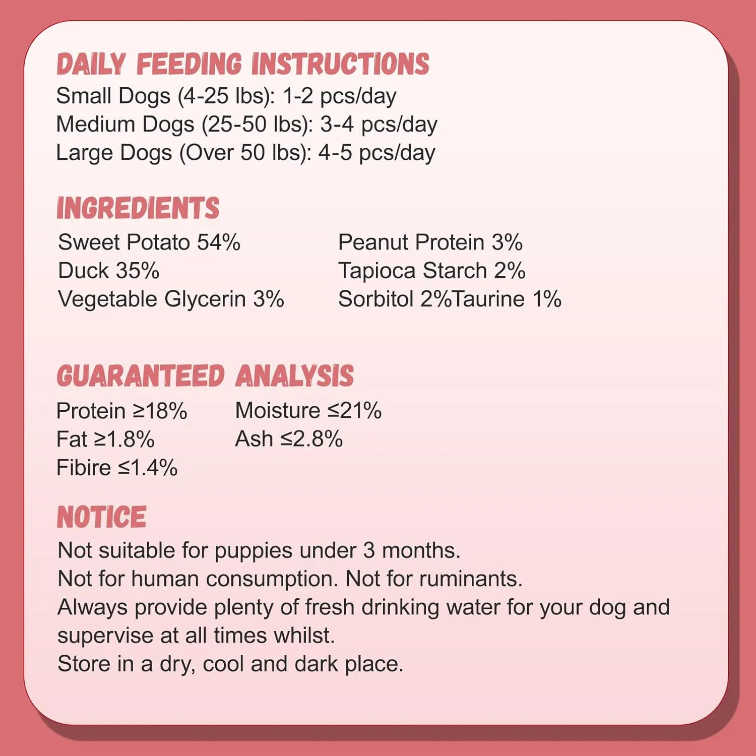 Duck Double Purple Sweet Potato Wraps Dog Treats, Healthy Low Fat Dog Jerky High Protein for Training Treats Snacks, Chewy for Small Medium Large Dogs 12-15 Counts