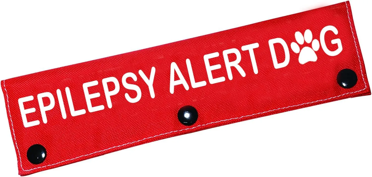 Emergency Medical Dog Leash Sleeve Epilepsy Alert Dog Dog Leash Hanging Medical Alert ID Patch Tag(Epilepsy Alert-Sleeve