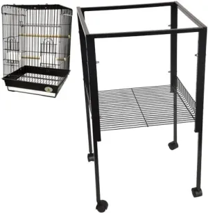 ES5 Metal Stand for All ES1818 Cages 18" W x 18" D x 32 3/8" H Bird Cages Toy Toys Parakeet Parrot Parakeet Budgie (Black Gloss)