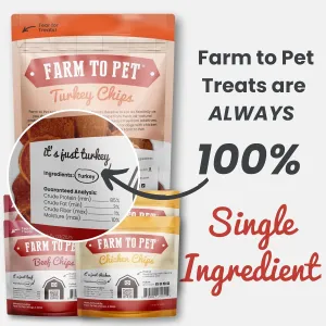 Farm To Pet - Puppy Training Treats Starter Pack Turkey 4oz   2 Chicken & 2 Beef Snack Chips for Small Dogs - Value Pack Treats, 100% All Natural, Single Ingredient, Puppy Essentials Made in USA