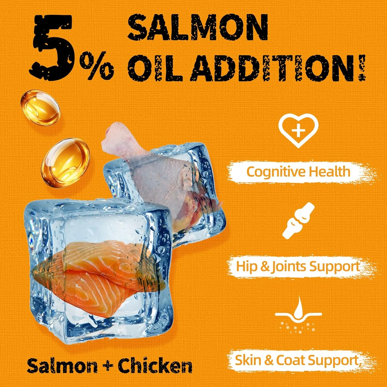 Fish Oil Dog & Cat Treats, Daily Freeze Dried Stick for Pets, Salmon Oil for Skin & Coat Support, Healthy Training Treats or Food Topper, Freeze Dried Salmon Cat Treats