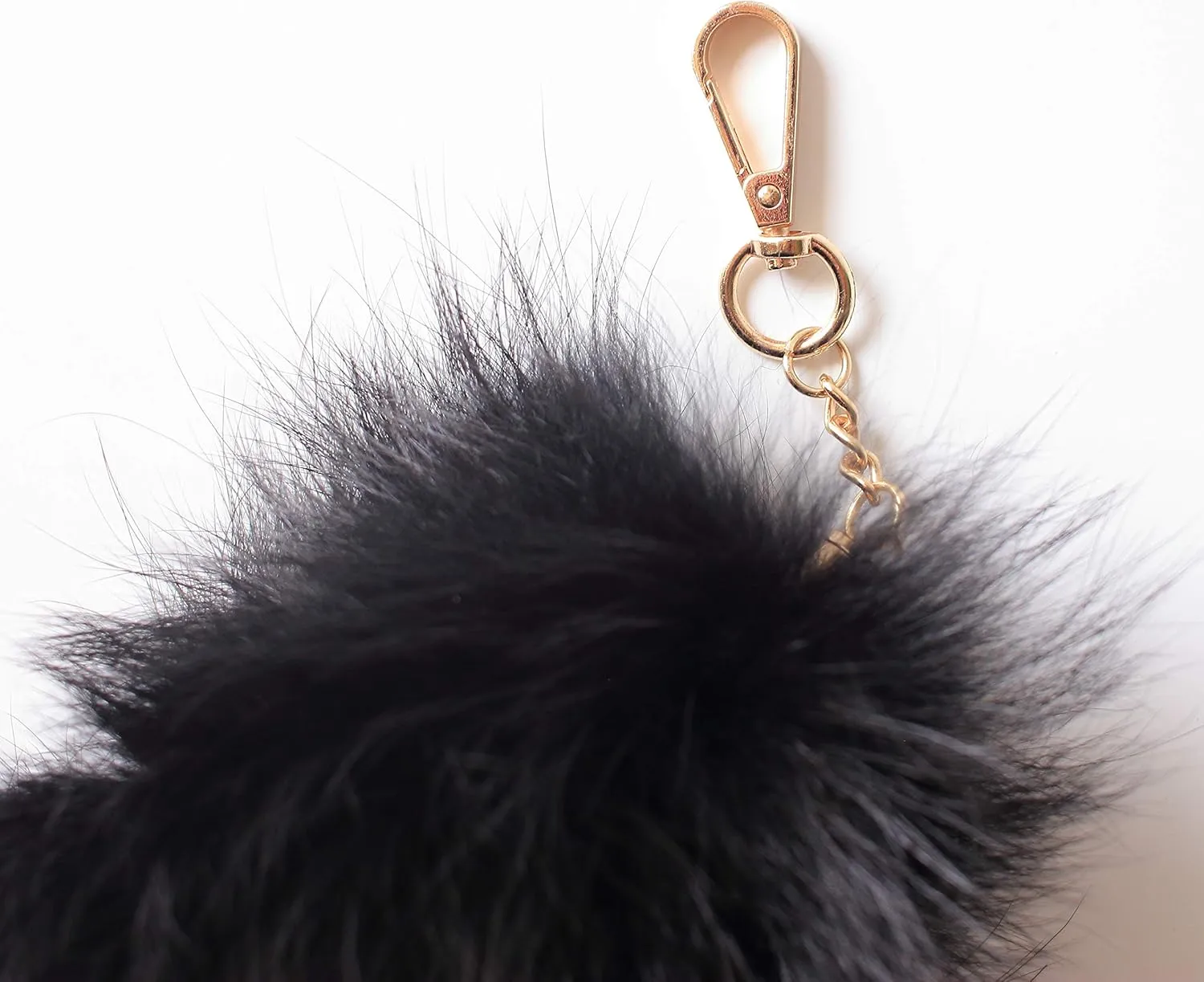 Fosrion Real Fox Tail Fur Cat Bites Hunting Playing Catching Toy (Black, Only Tail)