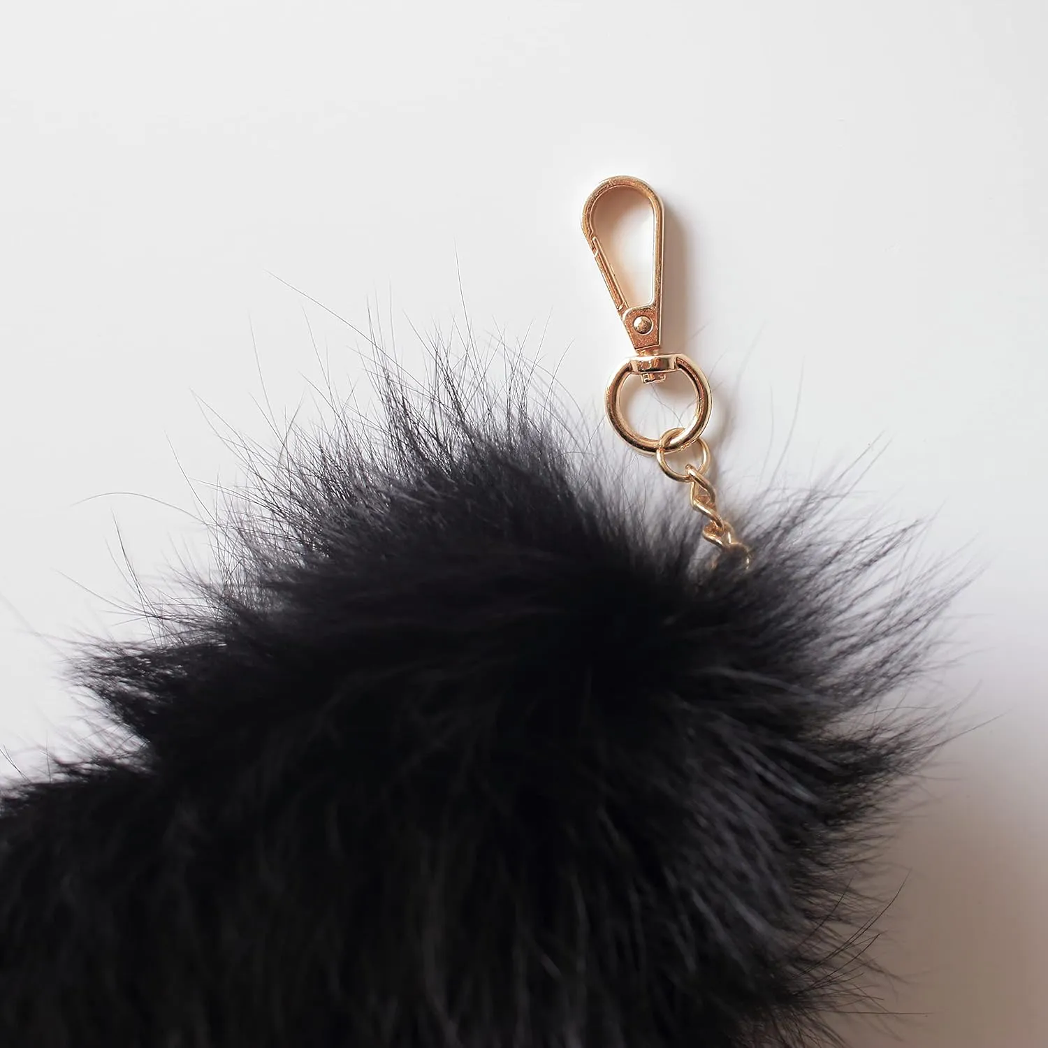 Fosrion Real Fox Tail Fur Cat Bites Hunting Playing Catching Toy (Black, Only Tail)