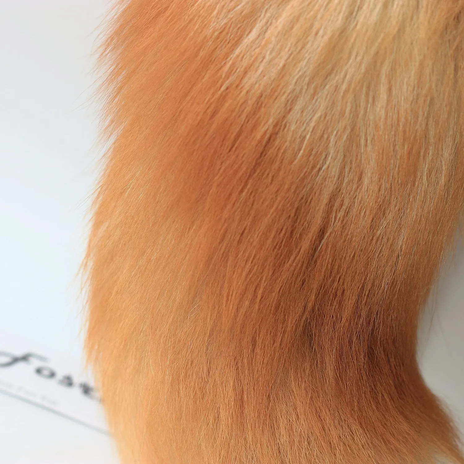 Fosrion Real Fox Tail Fur Hair Cat Bites Catching Hunting Toy (Orange, Only Tail)