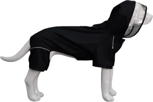 Four-Legged Full Coverage Waterproof Dog Raincoat with Reflective Features Pet Raincoats for Large Medium Small Dogs Black M