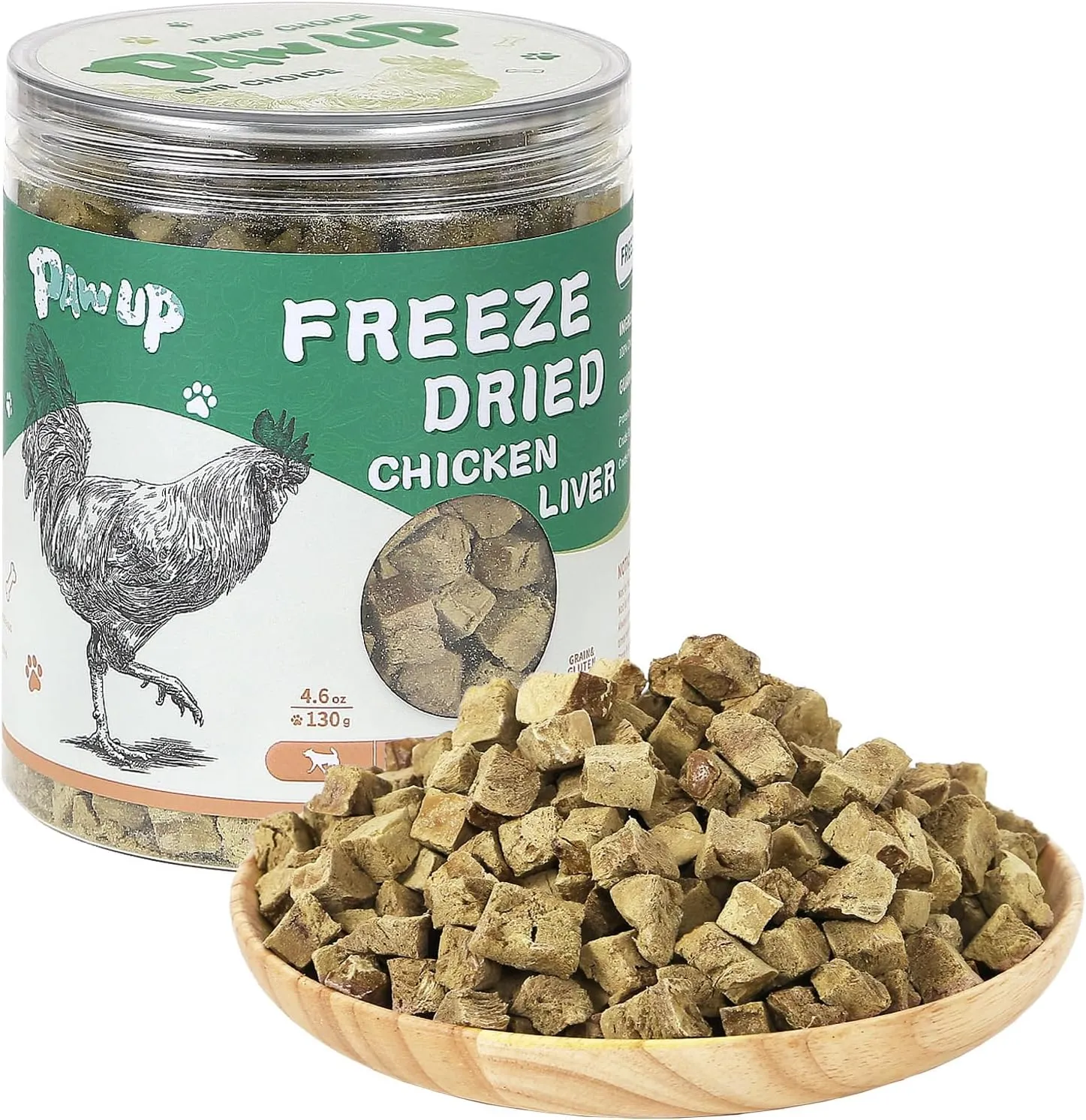 Freeze Dried Chicken Liver Pet Treats, High Protein Freeze-Dried Pet Food for Dogs, Cats, Fresh Ingredient Snacks, 4.6 oz, Rawhide Free&Grain Free