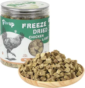 Freeze Dried Chicken Liver Pet Treats, High Protein Freeze-Dried Pet Food for Dogs, Cats, Fresh Ingredient Snacks, 4.6 oz, Rawhide Free&Grain Free