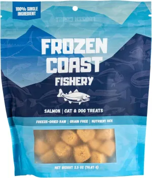 Frozen Coast Freeze-Dried Wild-Caught Salmon Cat & Dog Treats-High-Protein, Omega-3, Grain-Free (2.5 oz-Bag)