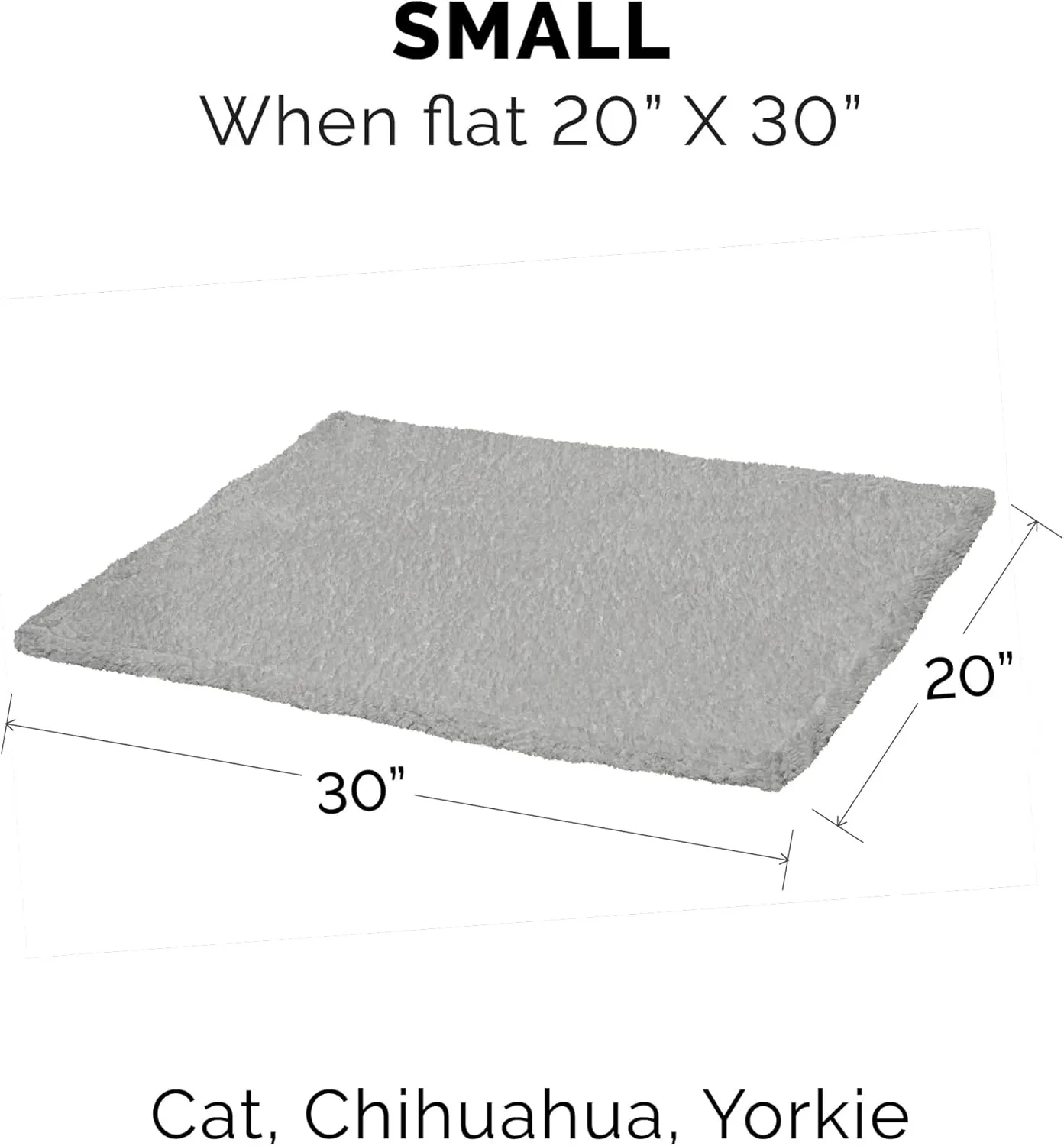 Furhaven Waterproof & Self-Warming Throw Blanket for Dogs & Indoor Cats, Washable & Reflects Body Heat - Soft-Edged Terry & Sherpa Dog Blanket - Silver Gray, Small