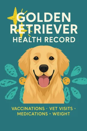 Golden Retriever Health Record Book: Track Vaccinations, Vet Visits, Medications & Weight  A Must-Have for Every Golden Retriever Owner   2025 5 6