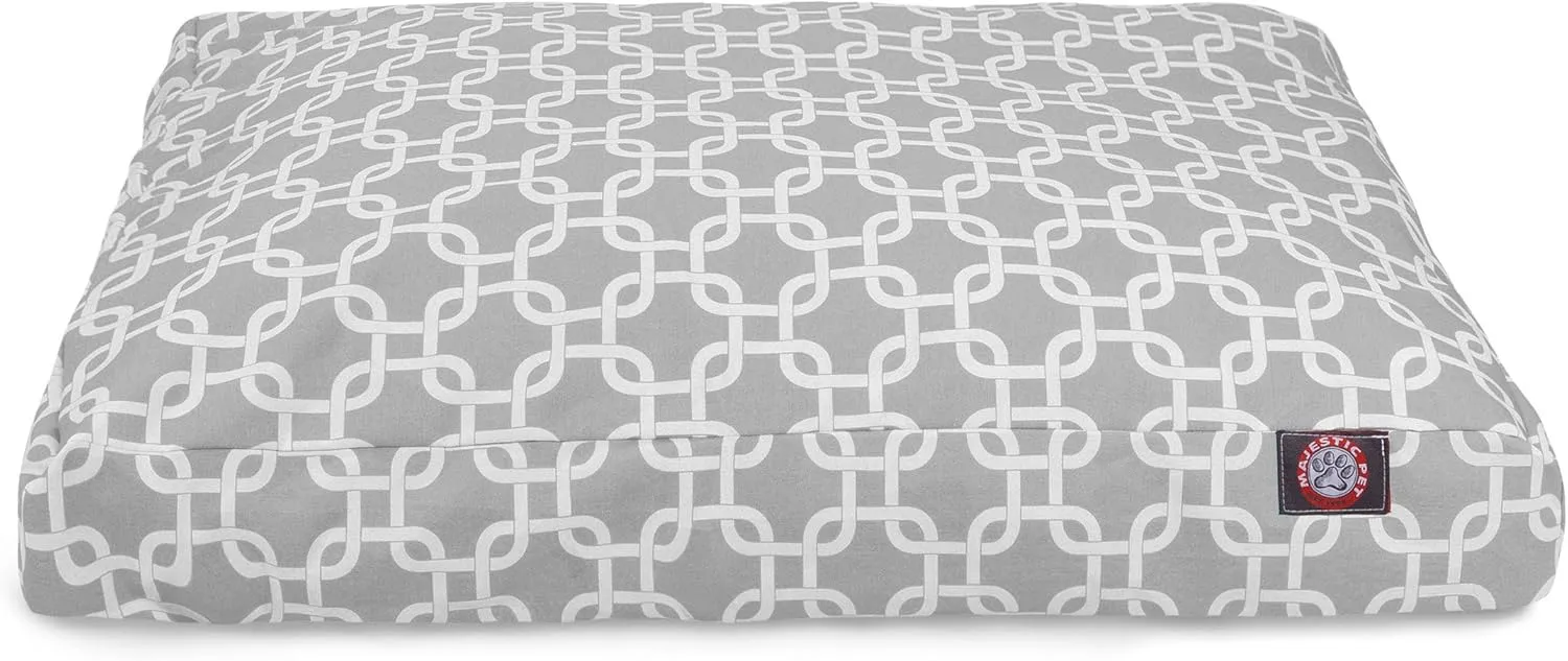 Gray Links Extra Large Rectangle Indoor Outdoor Pet Dog Bed With Removable Washable Cover By Majestic Pet Products