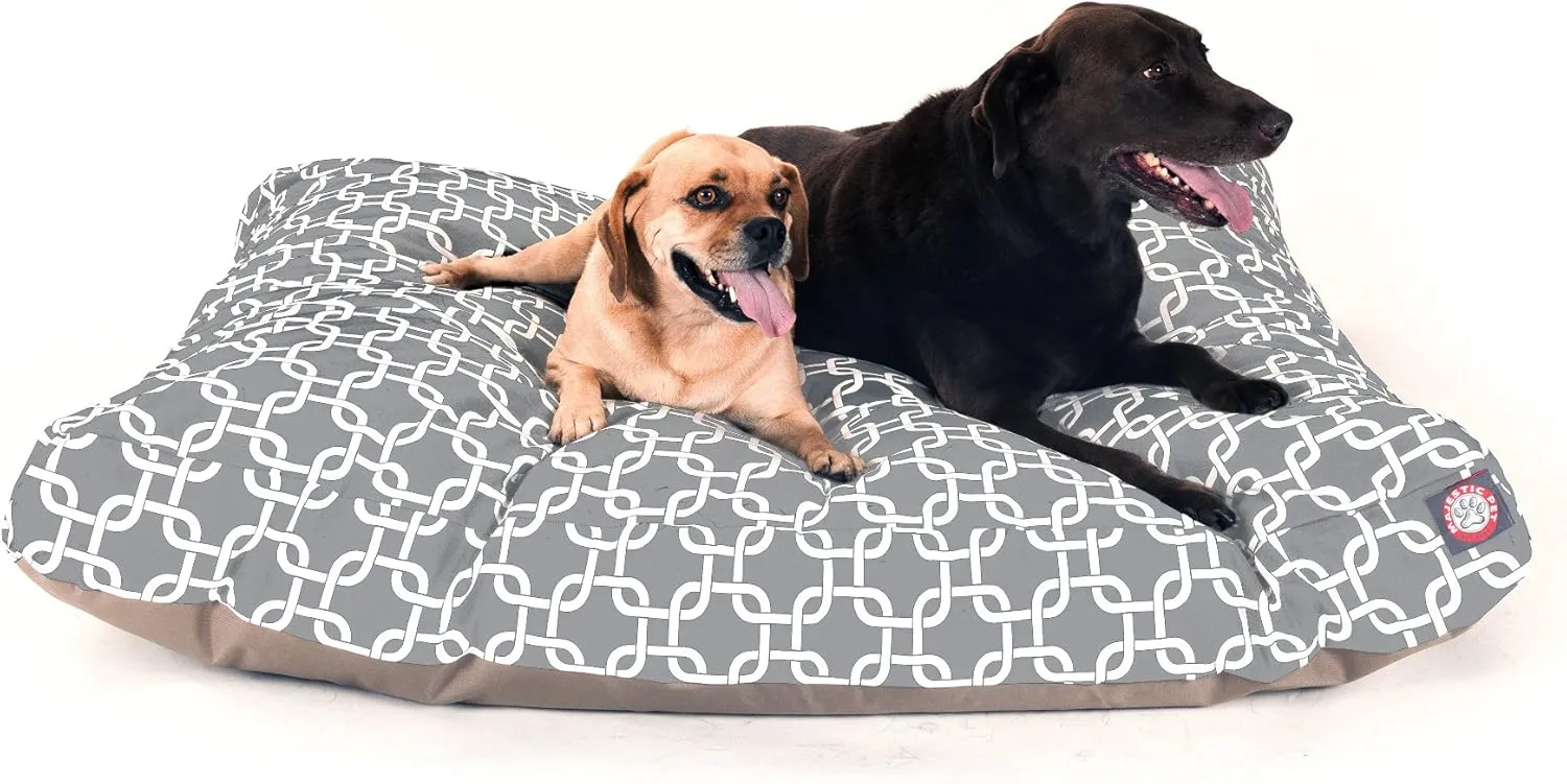 Gray Links Extra Large Rectangle Indoor Outdoor Pet Dog Bed With Removable Washable Cover By Majestic Pet Products