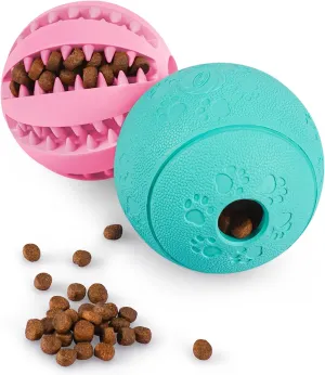 HIPPIH Dog Puzzle Toys 2 Pack, Dog Enrichment Toys for Large Dogs & Small Dogs, Puppy Balls for Treat Dispensing, Durable Balls for Teeth Cleaning/IQ Training/Chewing