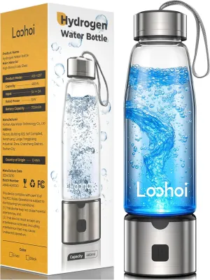 Hydrogen Water Bottle-3 Mins Up to 2300 PPB,16OZ Advanced Hydrogen Water Generator with SPE/PEM Tech,Portable Hydrogenated Rich Water Cup Hydro Machine,Health Gift for Home