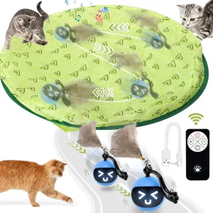Interactive Cat Toys for Indoor Cats, Electric Cat Ball Fast Rolling in Pouch, Remote Control Automatic Cat Toy, Hide and Seek Cat Toy for Indoor Bored Adult Cats, Hunting Toys for Cats