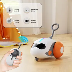 Interactive Cat Toys for Indoor Cats with Upgraded Rechargeable Joystick Remote Control Smart Automatic Moving Cat Toys with 2 Modes Kitten Toys for All Breeds of Bored Cat Exercise-Orange