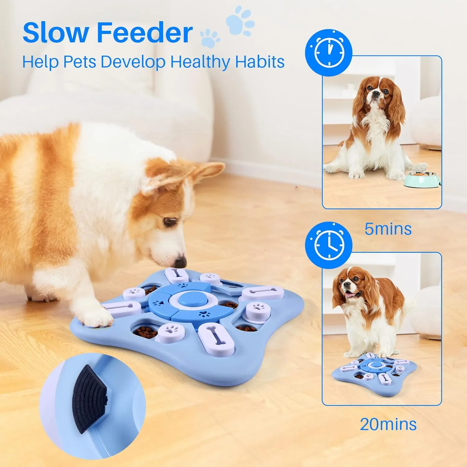 Interactive Dog Puzzle Toys for Large Medium Small Smart Dogs, Squeaky Dog Enrichment Toys Mentally Stimulation Toys for Training, Dog Treat Chew Toy Gifts for Puppy&Cats