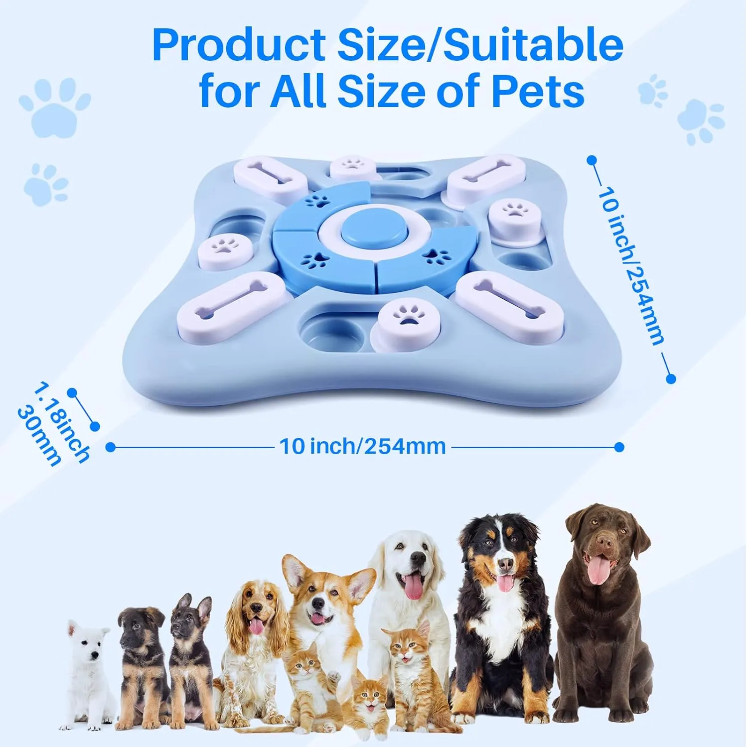 Interactive Dog Puzzle Toys for Large Medium Small Smart Dogs, Squeaky Dog Enrichment Toys Mentally Stimulation Toys for Training, Dog Treat Chew Toy Gifts for Puppy&Cats